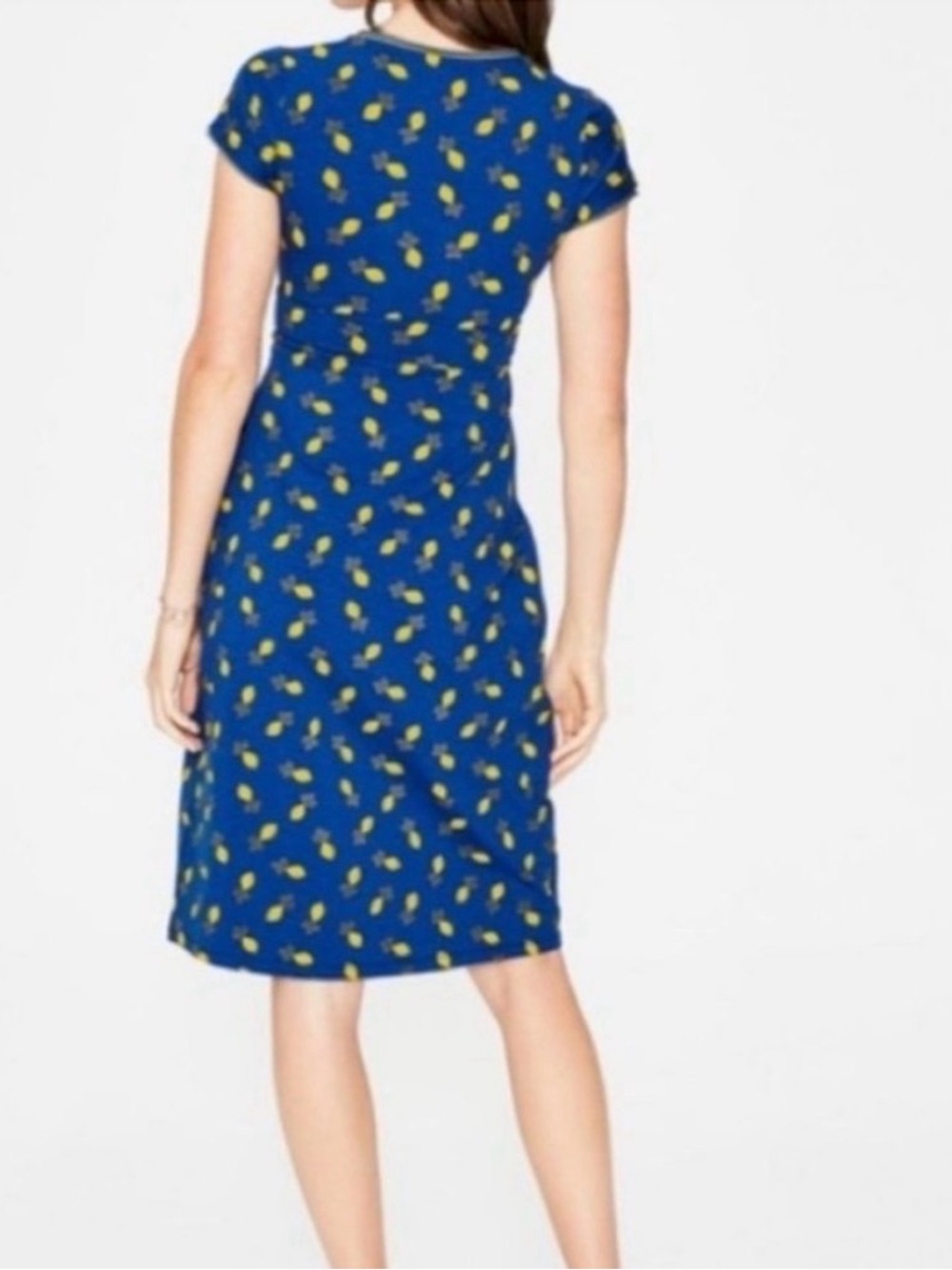 Boden Lola Lemon Print Blue Dress - Picture 12 of 12